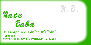 mate baba business card